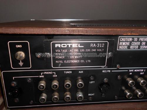 Integrated Stereo Amplifier RA-312; Rotel, The, Co., Ltd (ID = 2376684) Ampl/Mixer