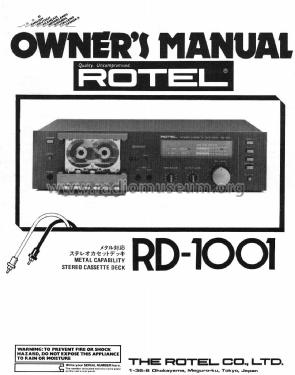 Stereo Cassette Tape Deck RD-1001; Rotel, The, Co., Ltd (ID = 1849213) R-Player