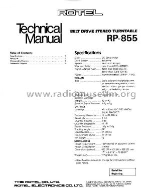 RP-855; Rotel, The, Co., Ltd (ID = 1651812) Ton-Bild