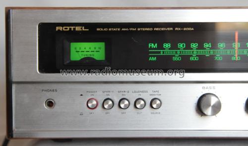 Solid State AM/FM Stereo Receiver RX-200A; Rotel, The, Co., Ltd (ID = 1826561) Radio