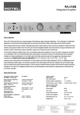 Stereo Integrated Amplifier RA-05SE; Roland Electronics (ID = 1782455) Ampl/Mixer