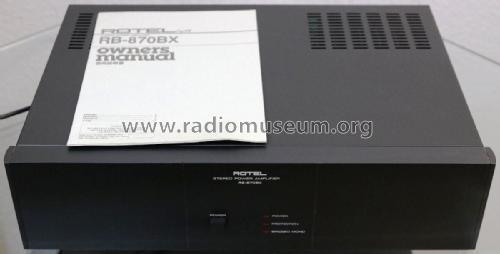 Stereo Power Amplifier RB-870BX; Rotel, The, Co., Ltd (ID = 2353711) Ampl/Mixer