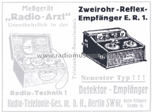 Zweirohr-Reflex-Empfänger ER1; RTG, System Junker; (ID = 540451) Radio