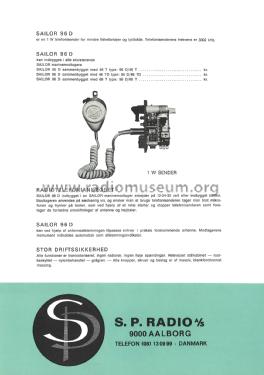 Sailor AM Transmitter 1W 96D; SP Radio S.P., (ID = 2012305) mod-past25