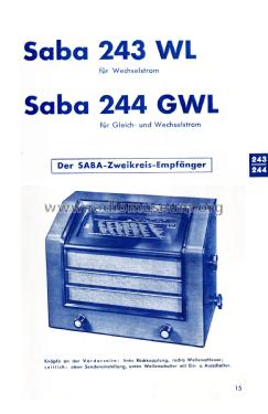 244GWL; SABA; Villingen (ID = 2920360) Radio