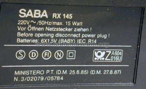 5 Band Receiver RX 145; SABA; Villingen (ID = 840268) Radio