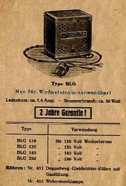 Batteriegleichrichter BLG 220; SABA; Villingen (ID = 489998) Power-S