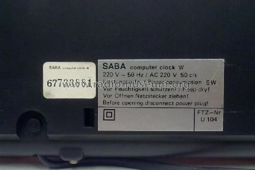 Computer Clock W; SABA; Villingen (ID = 1520653) Radio