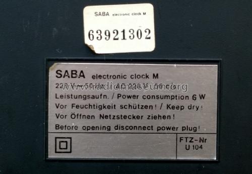 Electronic Clock M; SABA; Villingen (ID = 1970152) Radio