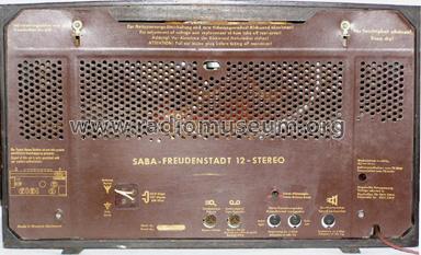 Freudenstadt 12 Stereo; SABA; Villingen (ID = 291586) Radio