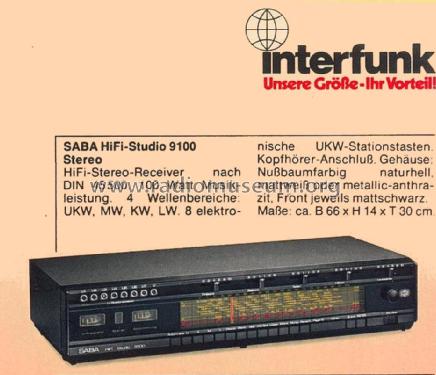 HiFi-Studio 9100 Stereo; SABA; Villingen (ID = 1759903) Radio