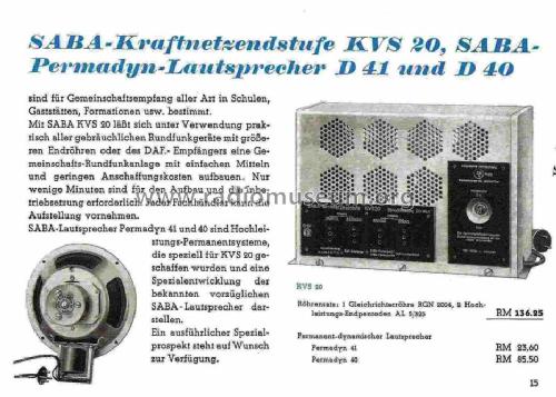 KVS20; SABA; Villingen (ID = 697842) Ampl/Mixer