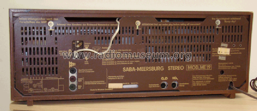 Meersburg 19 Stereo Mod. ME19; SABA; Villingen (ID = 559477) Radio