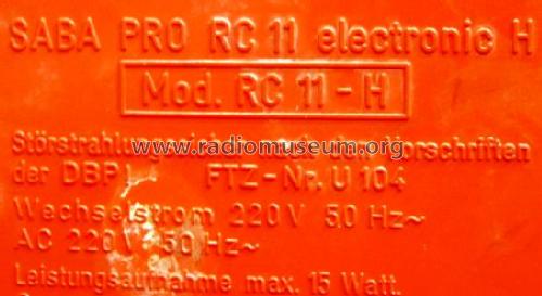 Pro RC11 Electronic H; SABA; Villingen (ID = 765432) Radio