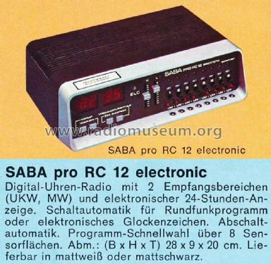 Pro RC 12 Electronic M; SABA; Villingen (ID = 1283021) Radio