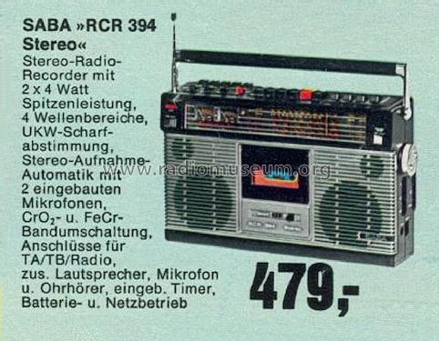 RCR394 Stereo; SABA; Villingen (ID = 1763442) Radio