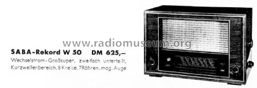 Rekord W50; SABA; Villingen (ID = 2650316) Radio