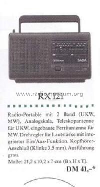 RX-121; SABA; Villingen (ID = 917116) Radio
