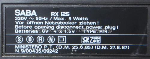 RX-125; SABA; Villingen (ID = 2708210) Radio