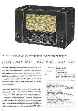 S-356GW oder 356GWH; SABA; Villingen (ID = 2806650) Radio