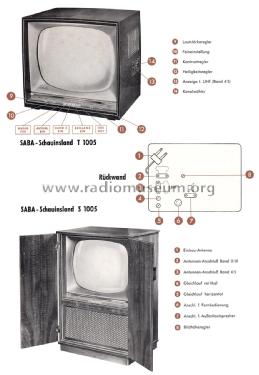 Schauinsland S1005; SABA; Villingen (ID = 2042273) Television