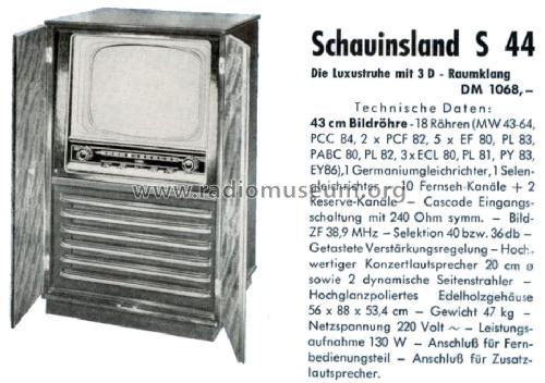 Schauinsland S44; SABA; Villingen (ID = 2049454) Television