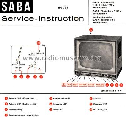 Schauinsland T116V Vollautomatic; SABA; Villingen (ID = 2048724) Television