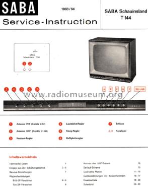 Schauinsland T144 Automatic; SABA; Villingen (ID = 2042982) Television