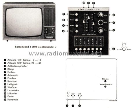 Schauinsland T3600 Telecommander E; SABA; Villingen (ID = 2626046) Television