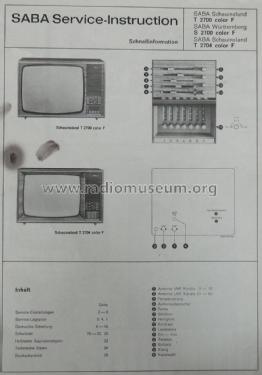 Schauinsland T 2700 color F; SABA; Villingen (ID = 1765038) Television