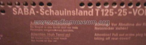 Schauinsland T125-25 Vollautomatic; SABA; Villingen (ID = 202401) Televisore