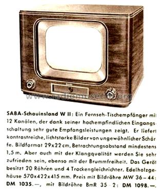 Schauinsland W II ; SABA; Villingen (ID = 2902878) Televisore