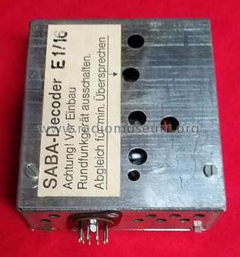 Stereo Decoder E1-16; SABA; Villingen (ID = 3003519) mod-past25