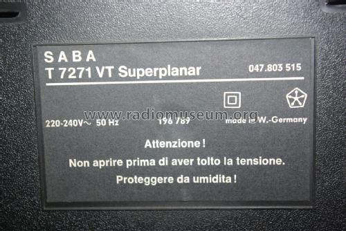 T7271VT Superplanar; SABA; Villingen (ID = 2131437) Television