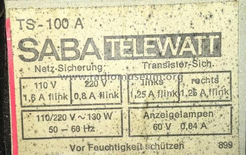 Telewatt TS-100/A; SABA; Villingen (ID = 2330524) Ampl/Mixer