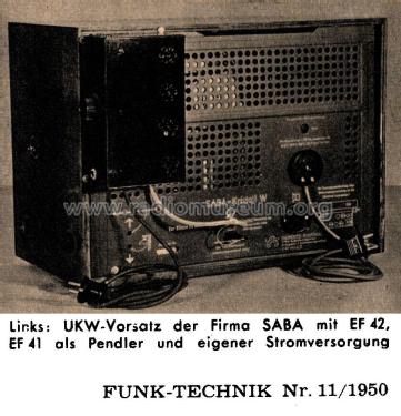 UKW-Vorsatz UKW-Z; SABA; Villingen (ID = 2650458) Converter