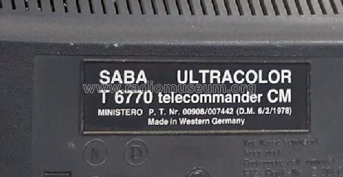 Ultracolor T6770 telecommander CM; SABA; Villingen (ID = 2469536) Television