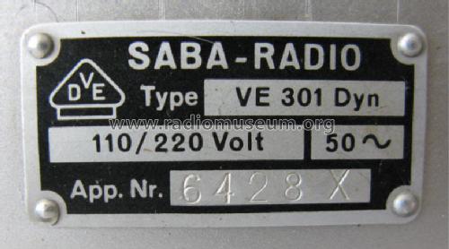Volksempfänger VE 301 Dyn W; SABA; Villingen (ID = 1224157) Radio