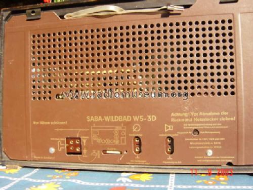 Wildbad W5-3D; SABA; Villingen (ID = 26080) Radio
