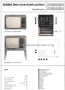 Württemberg S 3715 telecommander G; SABA; Villingen (ID = 2053237) Television