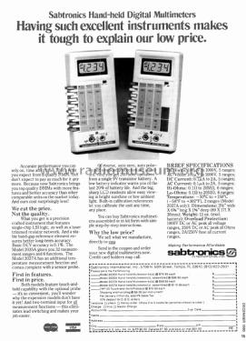 Digital Multimeter 2037A; sabtronics inc;Tampa (ID = 2947678) Equipment