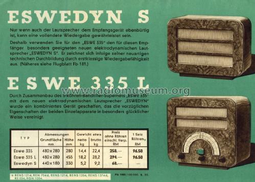 Eswe 335L; Sachsenwerk bis 1945 (ID = 1389565) Radio