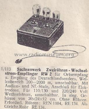 Eswe RW2 Radio Sachsenwerk Bis 1945 ESWE, Build 1929/1930, 4 Pictures ...