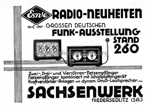 Eswe RW4; Sachsenwerk bis 1945 (ID = 3112401) Radio