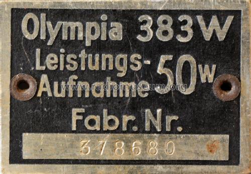 Olympia 383W; Sachsenwerk bis 1945 (ID = 2013666) Radio
