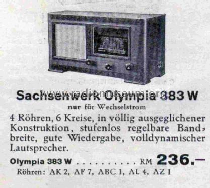 Olympia 383W; Sachsenwerk bis 1945 (ID = 2817392) Radio