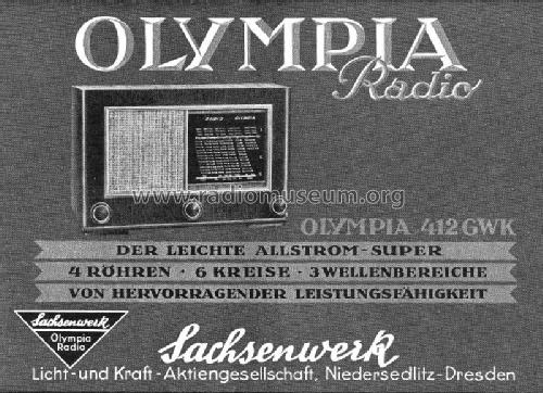 Olympia 412GWK; Sachsenwerk bis 1945 (ID = 1273813) Radio