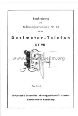 Dezimeter Telefon DT 911; Sachsenwerk Radeberg (ID = 1325483) Commercial TRX