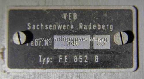 Rembrandt FE852B; Sachsenwerk Radeberg (ID = 2379165) Televisión