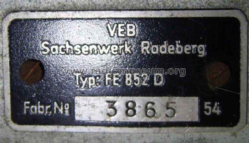 Rembrandt FE852D; Sachsenwerk Radeberg (ID = 679833) Televisión